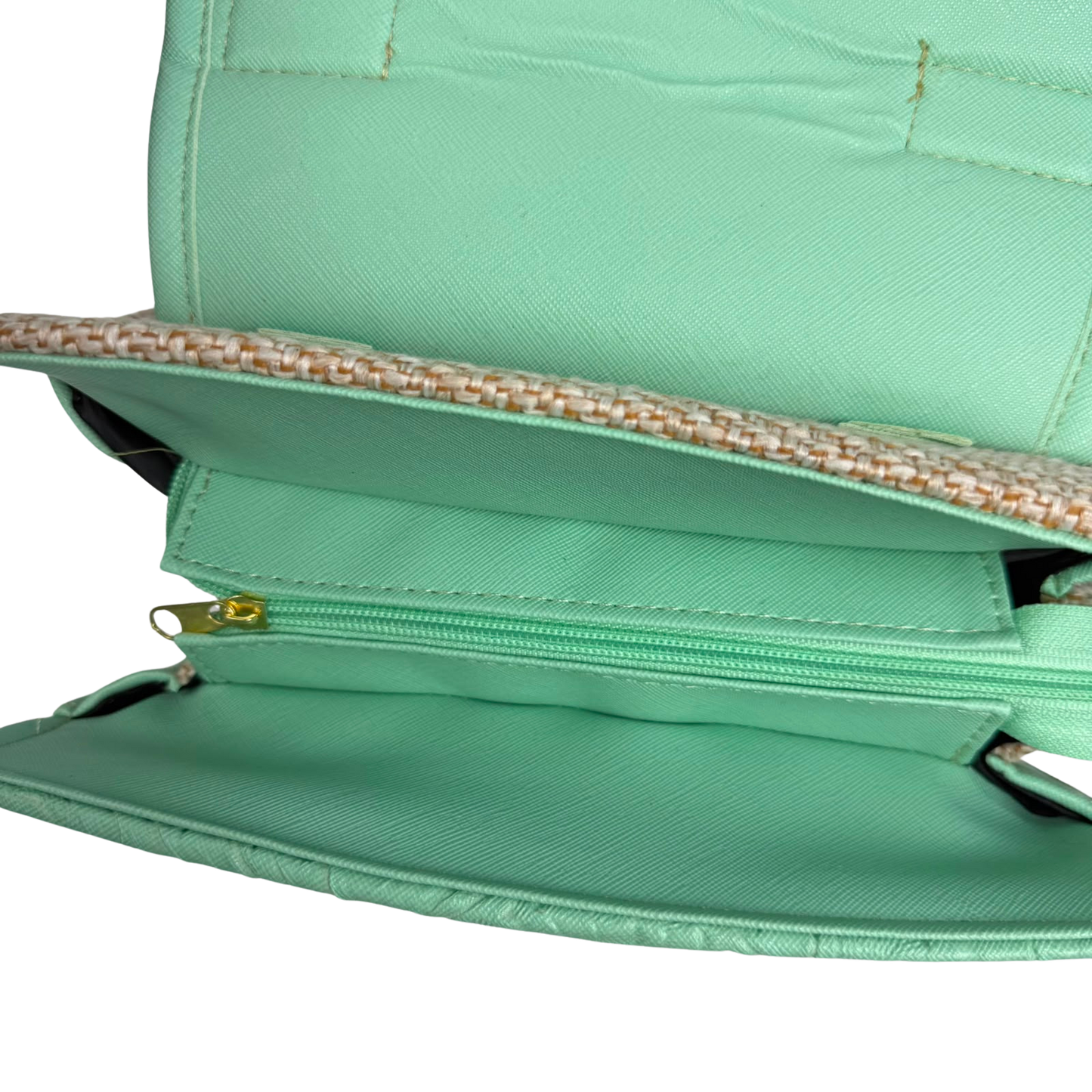 Mochila y Bolso de Mano Artesanal Verde Menta con Bordado Floral Mexicano