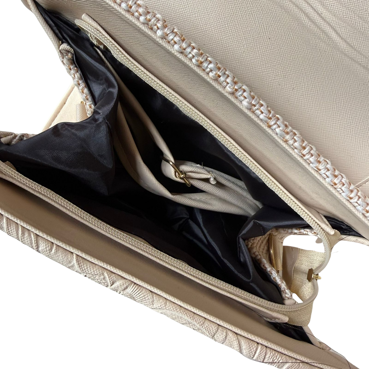 Bolsa Artesanal Beige Paisley Multicolor | Bolso 3 en 1 Mochila y Crossbody
