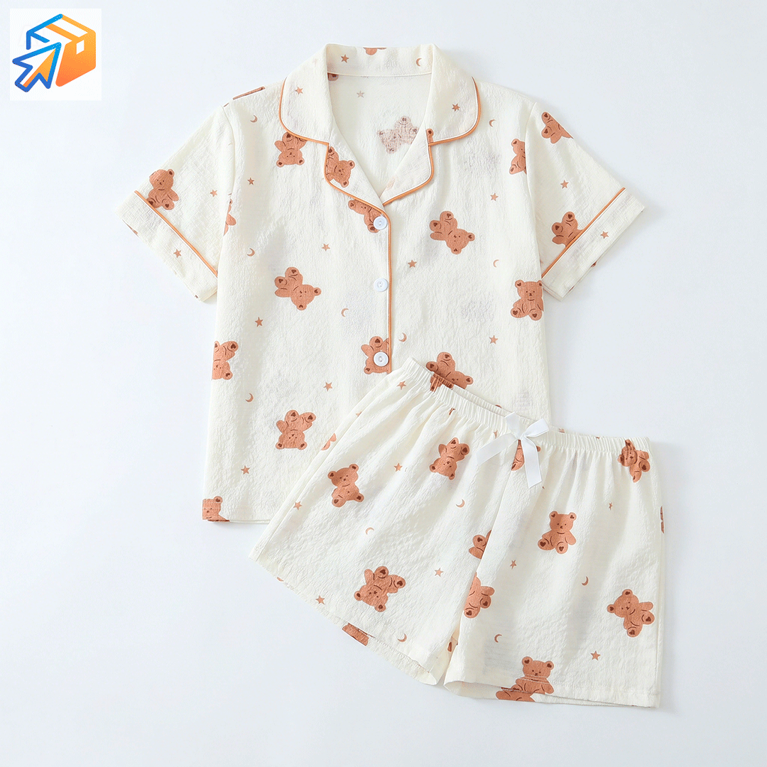 Pijama "Sweet Bear" de 2 Piezas – Confort y Estilo Coquette