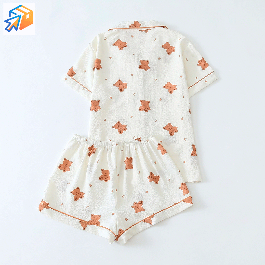 Pijama "Sweet Bear" de 2 Piezas – Confort y Estilo Coquette