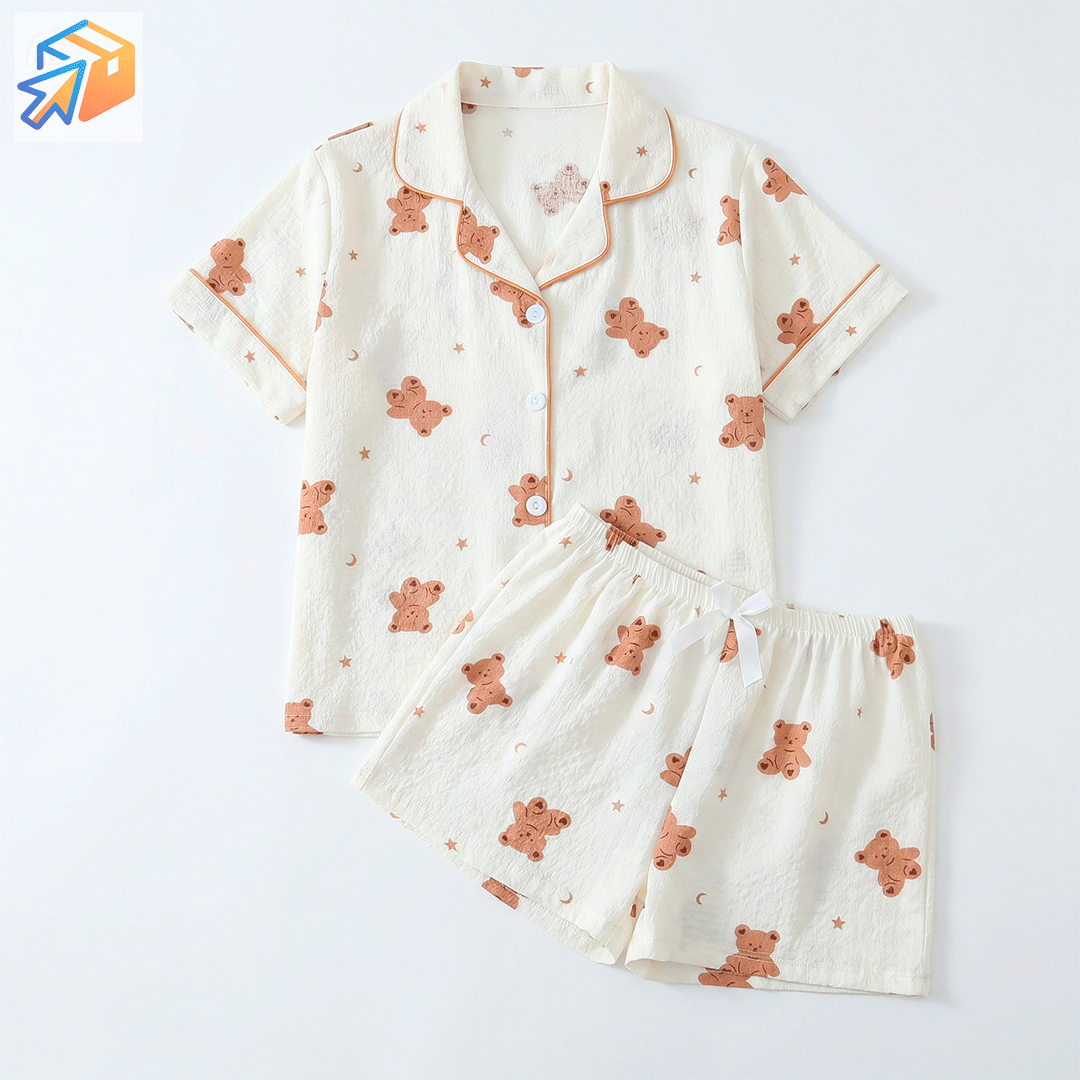 Pijama "Sweet Bear" de 2 Piezas – Confort y Estilo Coquette