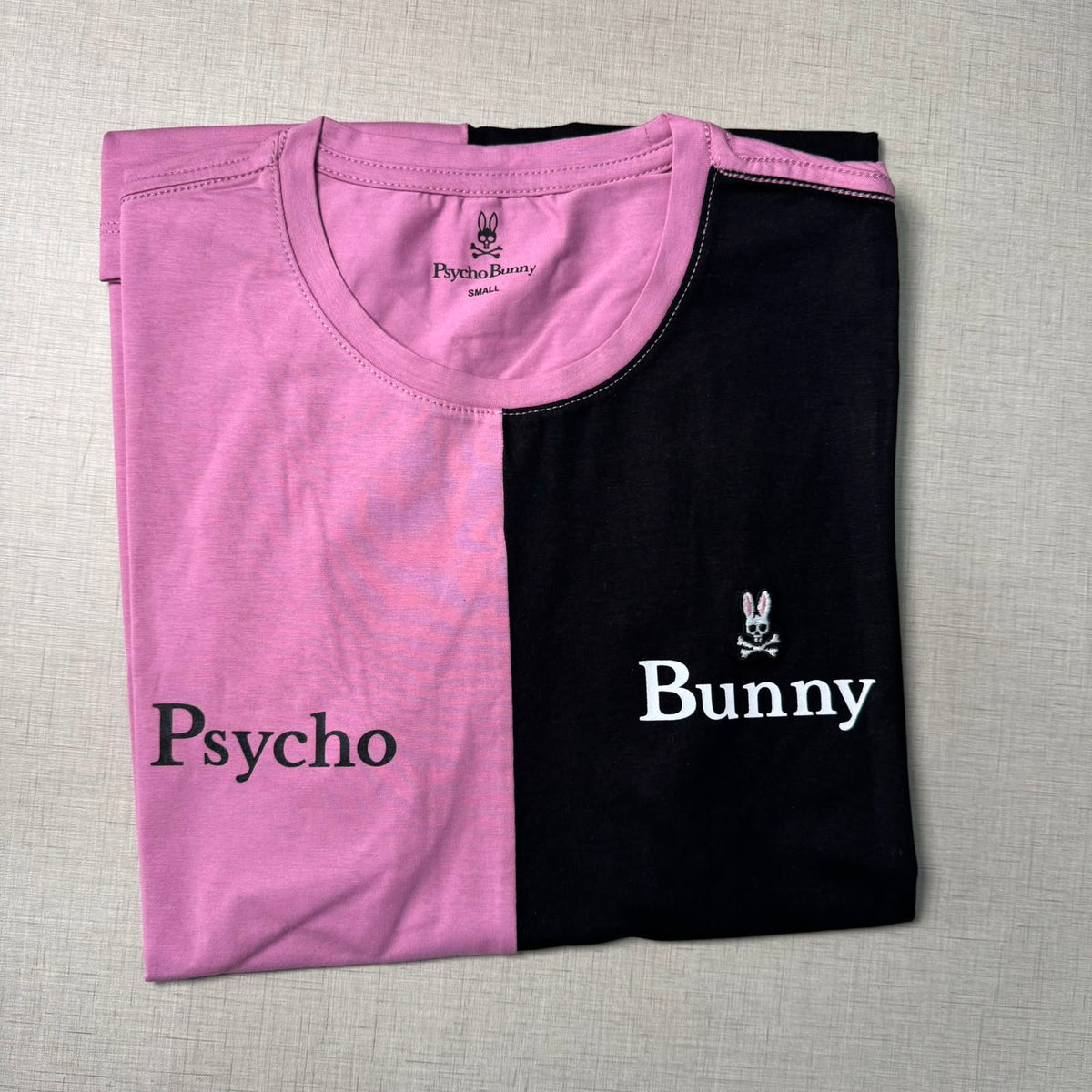 Playera Casual Cuello Redondo Bicolor Rosa y Negro - Talla S | Ropa de Caballero