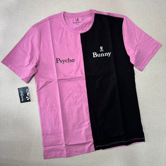 Playera Casual Cuello Redondo Bicolor Rosa y Negro - Talla S | Ropa de Caballero