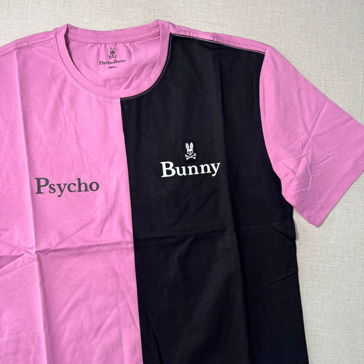 Playera Casual Cuello Redondo Bicolor Rosa y Negro - Talla S | Ropa de Caballero